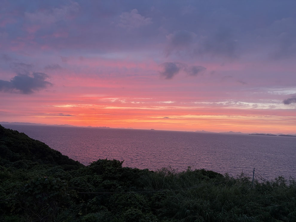 池島からの夕焼けの写真