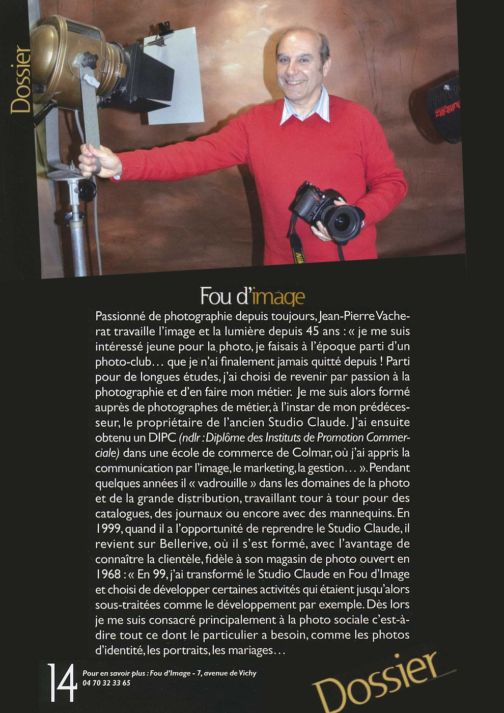fou d'image studio de photographie avenue de vichy bellerive sur allier, presse magazine 