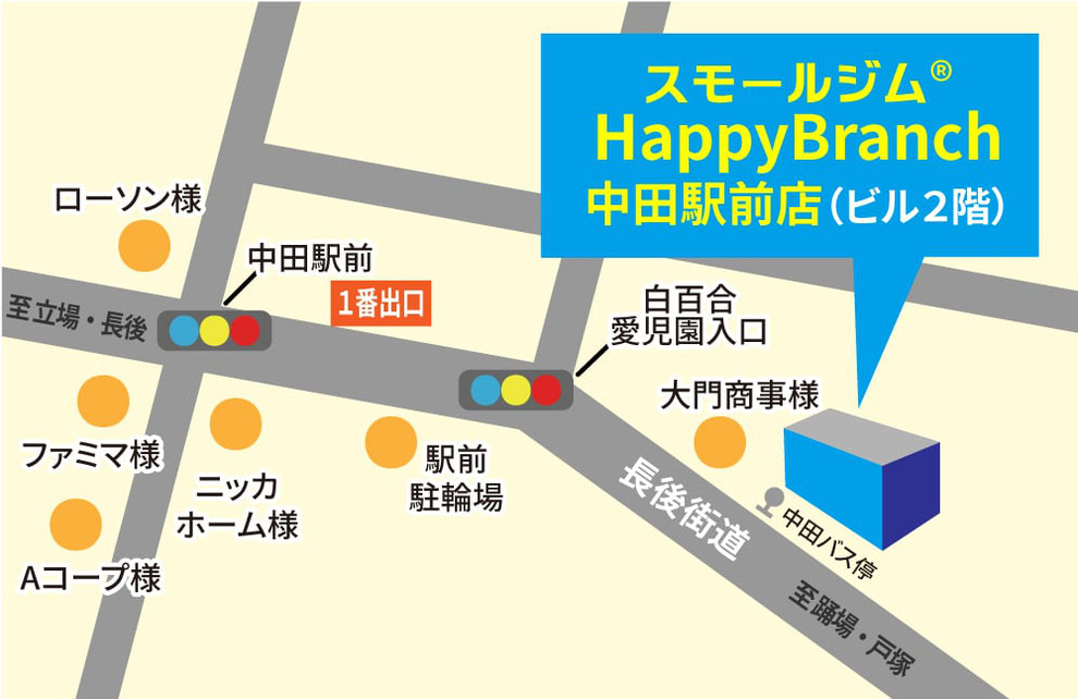 スモールジムHappyBranch中田駅前店地図