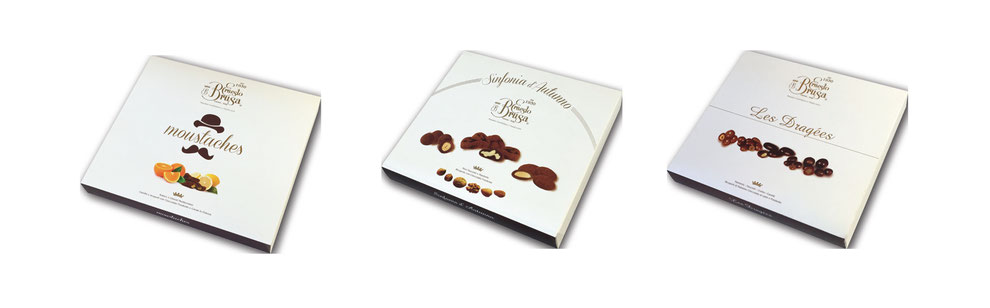 Produzione dolci cioccolato a Varese, moustaches, dragees, praline.