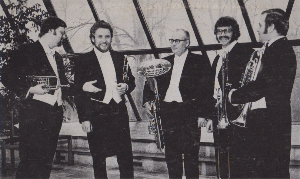 The Berlin Brass Quintet (from left: Michael Kringel, Arno Lange, Gerhard Vellmerk, Ernst Giehl and Wolfgang Hagen)