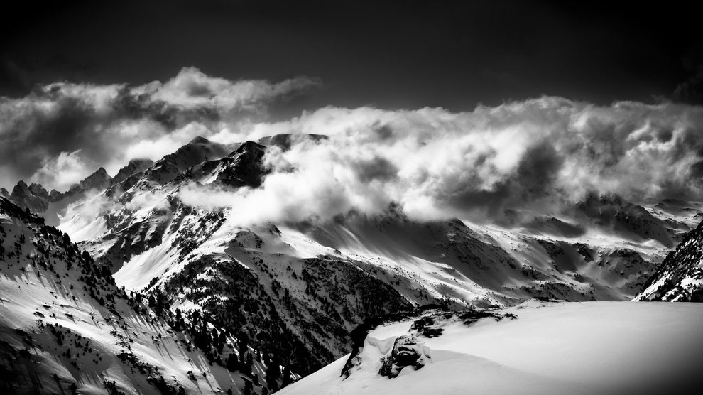 Montagne enneigées du haut de la cime CARON, Val Thorens