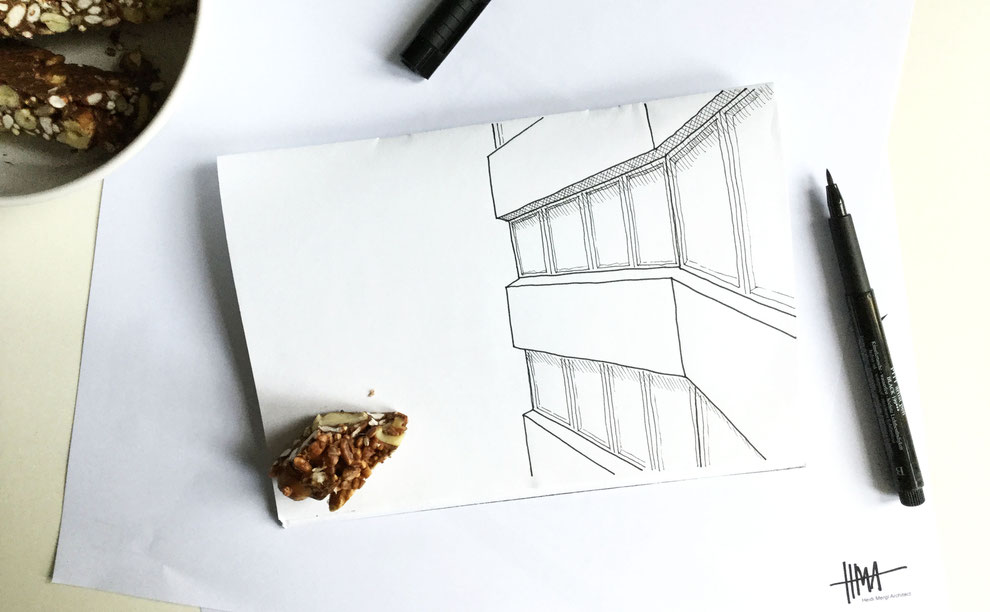 Arlington House in Margate Sketch by Heidi Mergl Architect