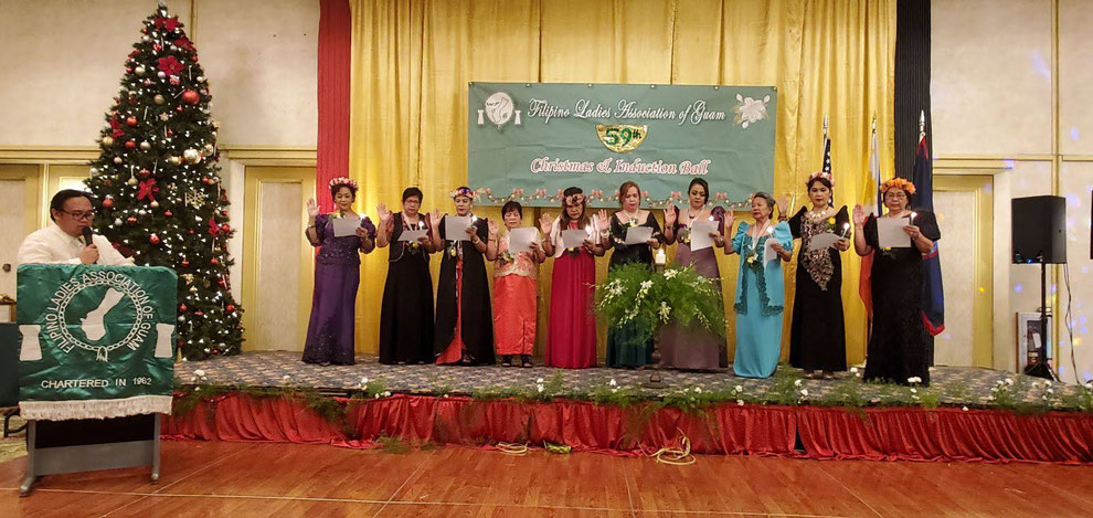 Consul Mark Francis C. Hamoy, Acting Head of Post, inducts new Board of Directors of Filipino Ladies Association of Guam during their 59th Induction and Christmas Ball on 3 January 2020 at the Chamorro Ballroom of the Pacific Star Resort and Spa.