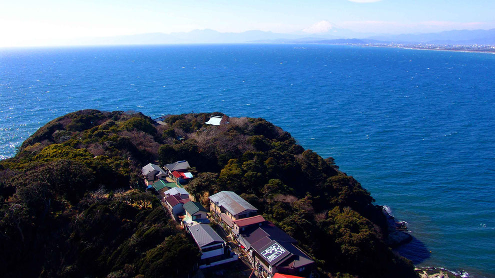  世界の自然遺産   日本  神奈川  三浦半島 鎌倉 江ノ島 富士山 冬の風景