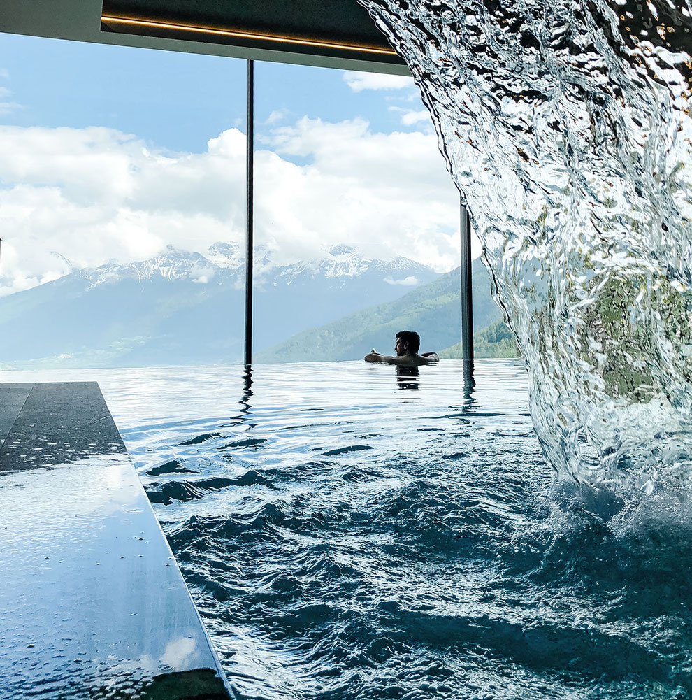 Infinity Pool, Alpin und Relax Hotel DAS GERSTL (Vinschgau, Südtirol)