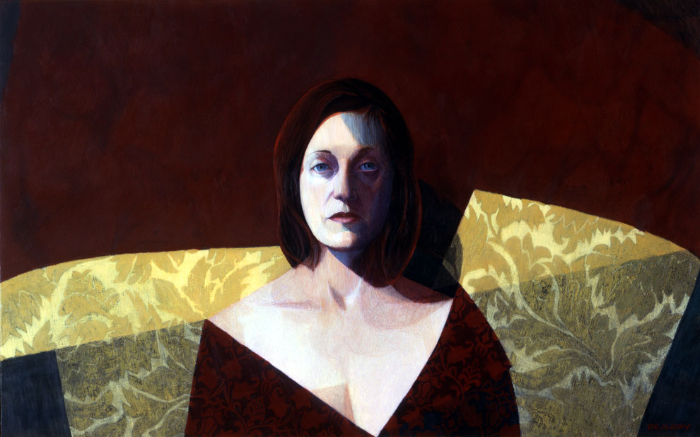 tempera, portrait, woman, traditionnal gesso