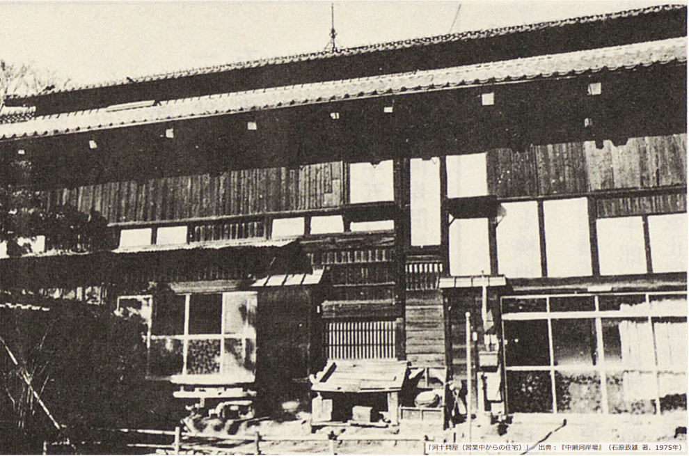 「河十問屋(営業中からの住宅)」 ※出典:『中瀬河岸場』(石原政雄 著、1975年)