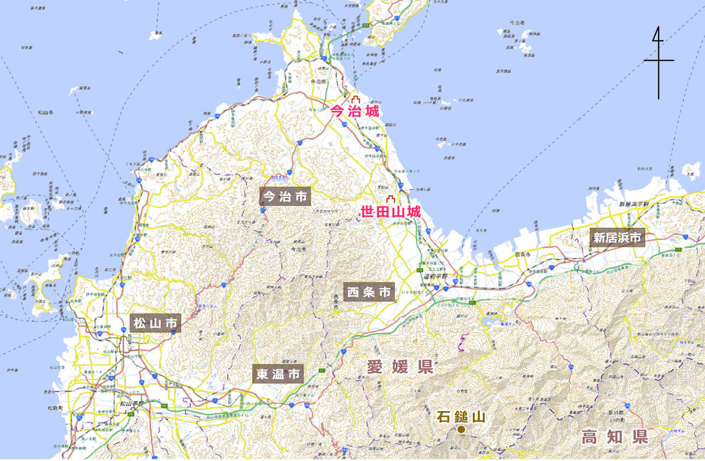 「世田山城の位置」