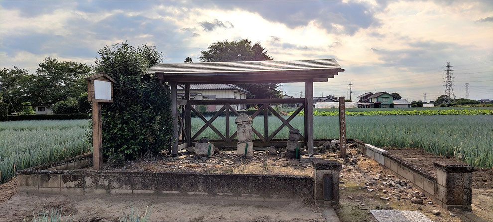 「伝 新田義重夫妻之墓(全体)」(群馬県太田市徳川町388ー11) ※https://ja.wikipedia.org/wiki/源義重 より
