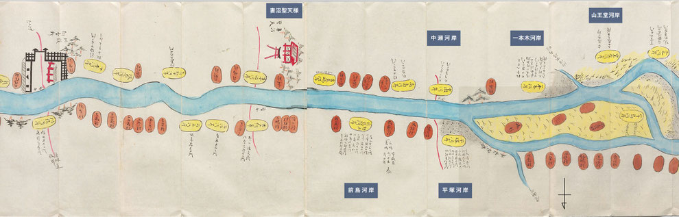 「利根川河岸絵図」②（1937年、群馬県立図書館蔵）に加筆