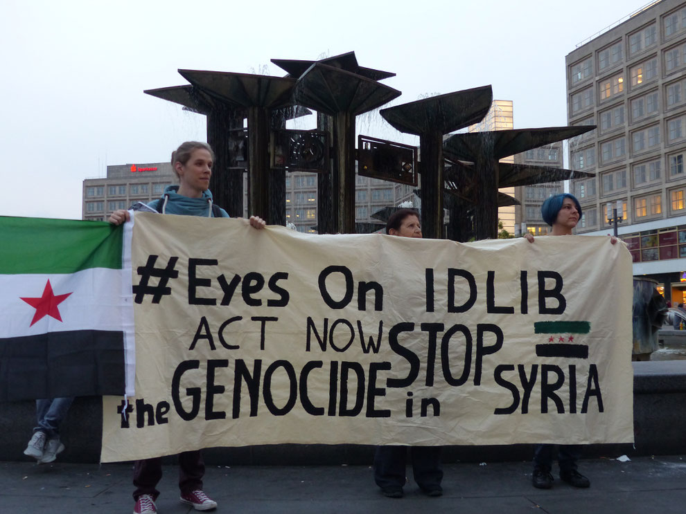 Demonstration auf dem Alexanderplatz / Berlin am 10.09.2018 gegen den Krieg in Syrien - Foto: Jens-Martin Rode