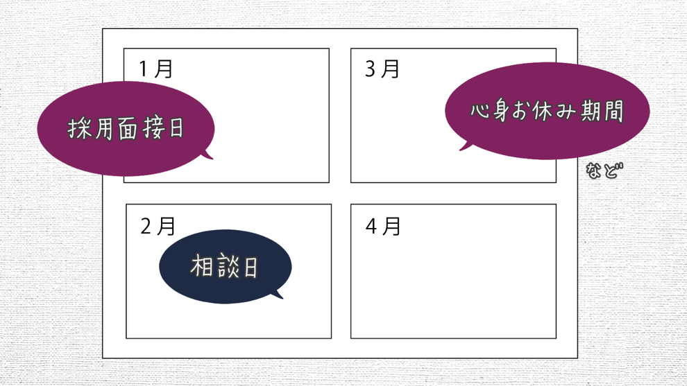 ご相談資料の4か月カレンダー