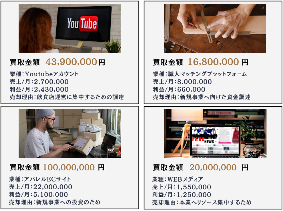 ビズキャッシュで飲食店・EC事業・小売業・美容室・卸売業・Amazonアカウントを譲渡・売却した人の声