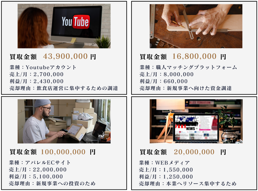ビズキャッシュで飲食店・EC事業・小売業・美容室・卸売業・Amazonアカウントを譲渡・売却した人の声