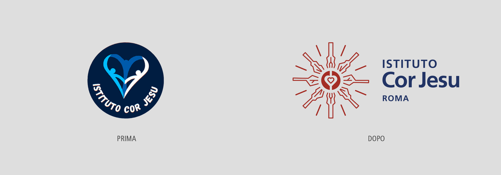 Istituto Cor Jesu Roma - Logomarchio prima e dopo
