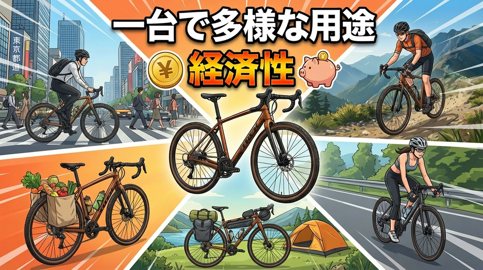 グラベルバイクの魅力！一台で多様な用途に対応できる経済性