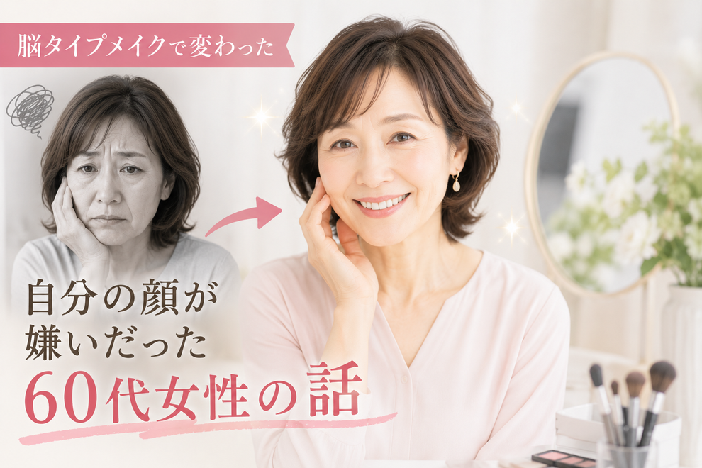 脳タイプメイクで変わった｜自分の顔が嫌いだった60代女性の話