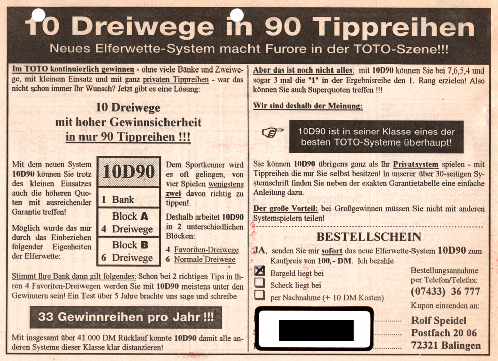 Bestellung von 10D90