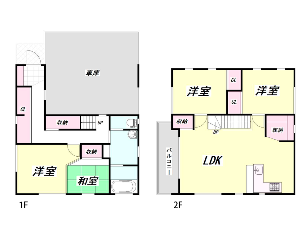 岡山市南区新保の新築 一戸建て分譲住宅の間取り図