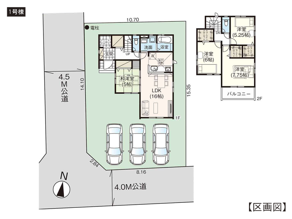 倉敷市林の新築 一戸建て分譲住宅の間取り図