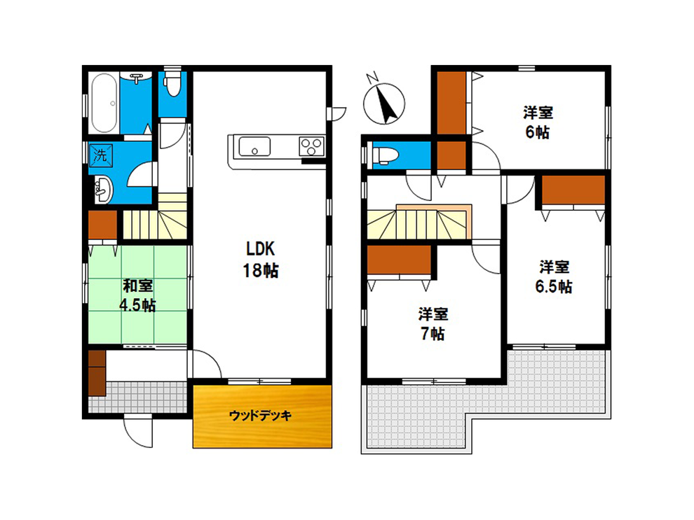 岡山市北区高松原古才の中古住宅の間取り図