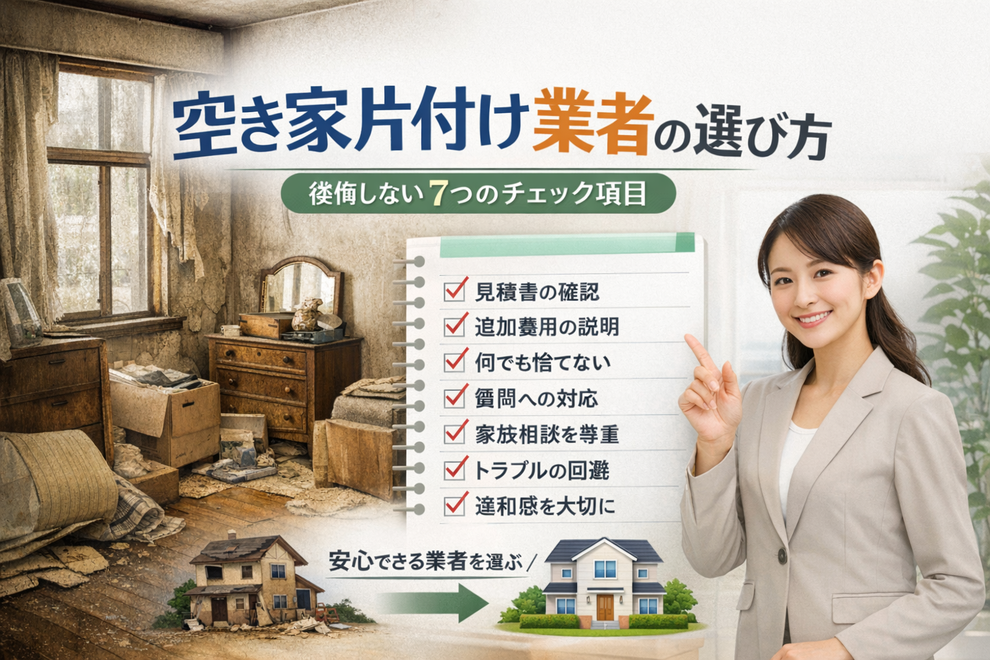 空き家片付け業者の選び方｜後悔しない7つのチェック項目