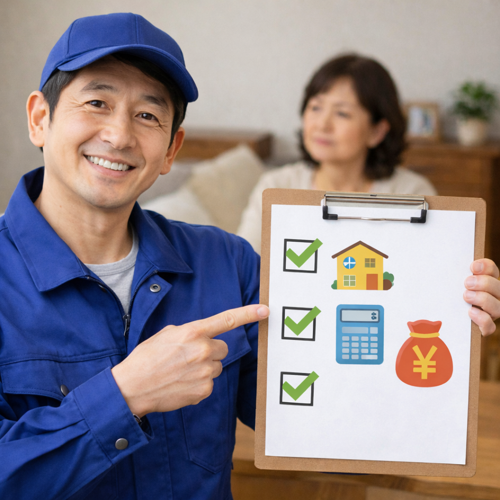 片付け業者片付け料金をお客様に提案している