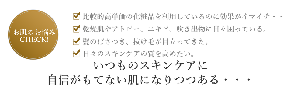 お肌のお悩みCHECK!　いつものスキンケアに自信がもてない肌になりつつある・・・