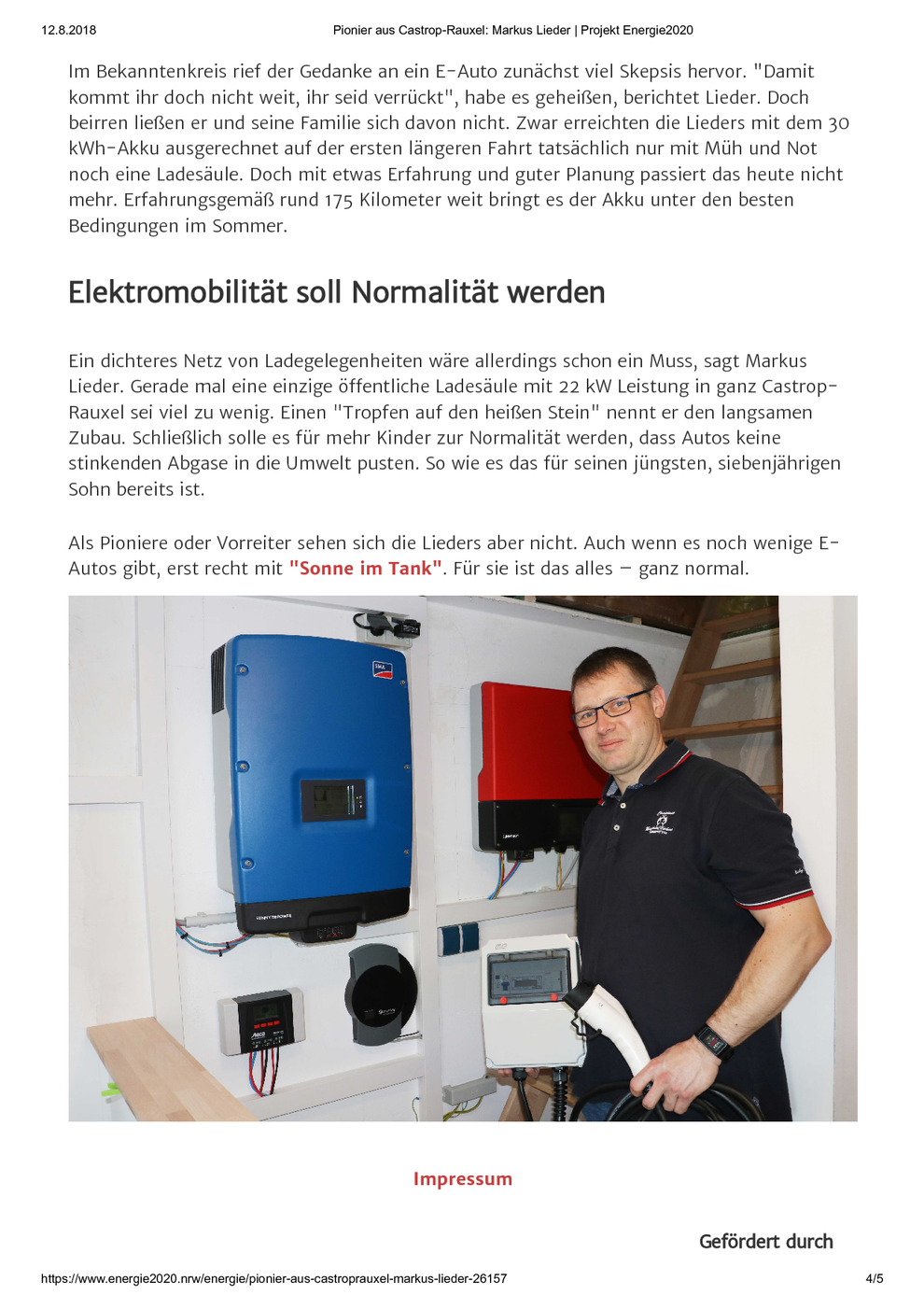 Verbraucherzentrale Nordrhein-Westfalen am 12.08.2018 Pionier aus Castrop-Rauxel: Markus Lieder / Projekt Energie2020, Seite 4/5