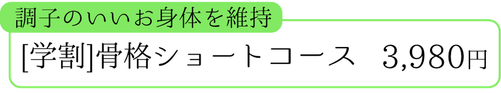【学割】骨格調整ショートコース