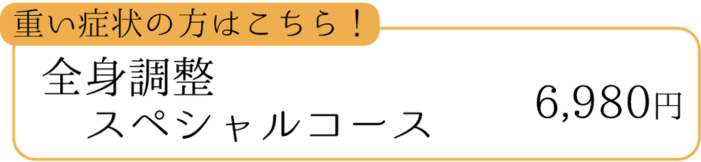 全身調整スペシャルコース 6,980円