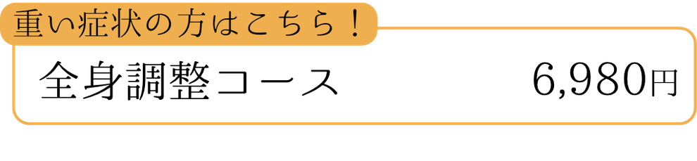 全身調整コース 6,980円