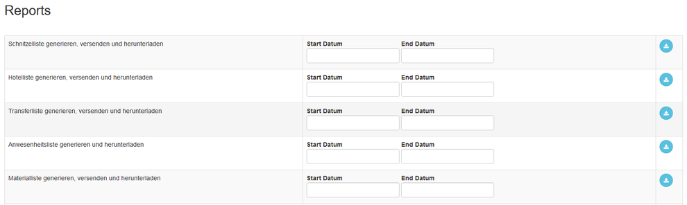 Veranstaltungsverwaltung Reports