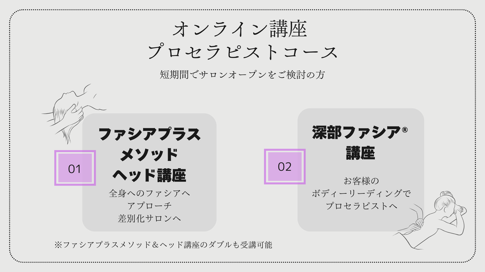 オンライン講座　プロセラピストコース　サロンオープン　深部ファシア®