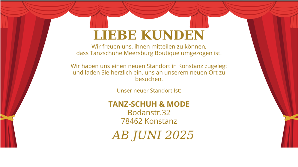 Fachgeschäft für Tanzschuhe in Konstanz am Bodensee. Grosße Auswahl an Damen- und Herrenschuhen für Salsa, Tango und Hochzeit in der Bodanstraße 32 32.