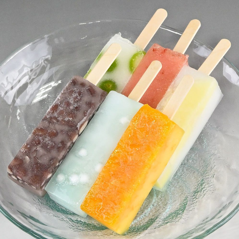 葛氷190円 小豆 みかん パイン ラムネソーダ 若桃 いちご