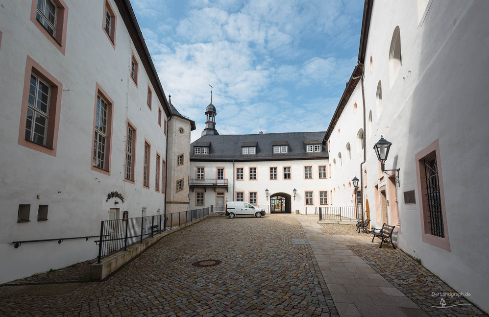 Innenhof von Schloss Wildenfels in Sachsen