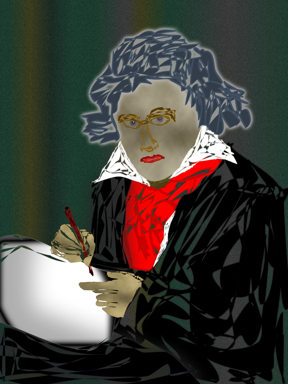 Josef Grunwald, Vektorgrafik, "Ludwig van Beethoven" (nach einem Gemälde von Joseph Karl Stieler)