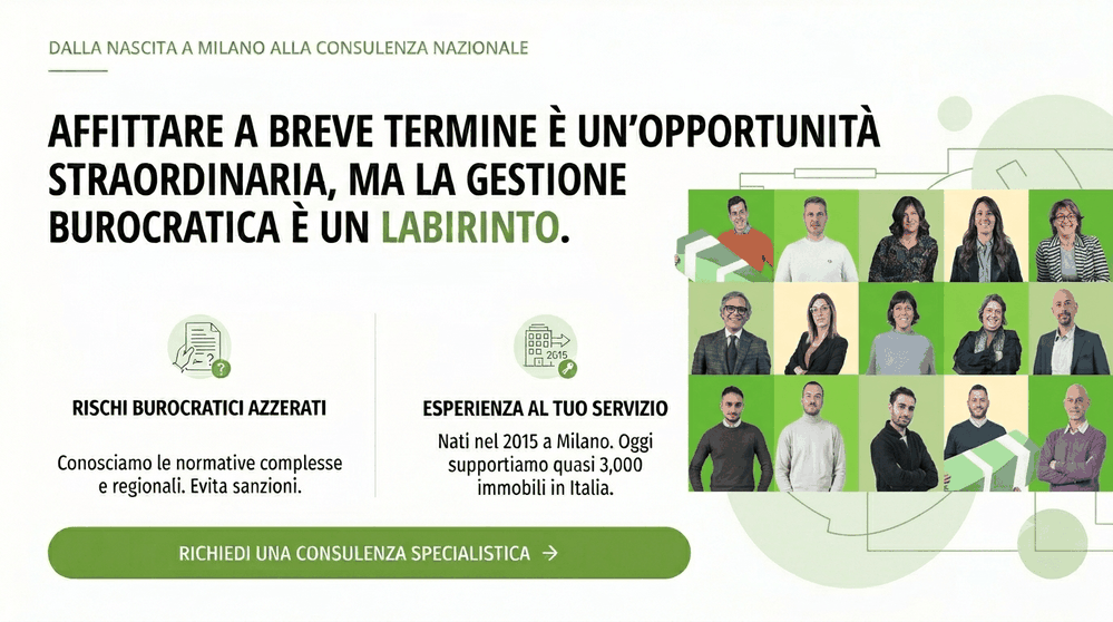 banner pubblicitario che indica che possiamo espletare le pratiche burocratiche per conto dei proprietari