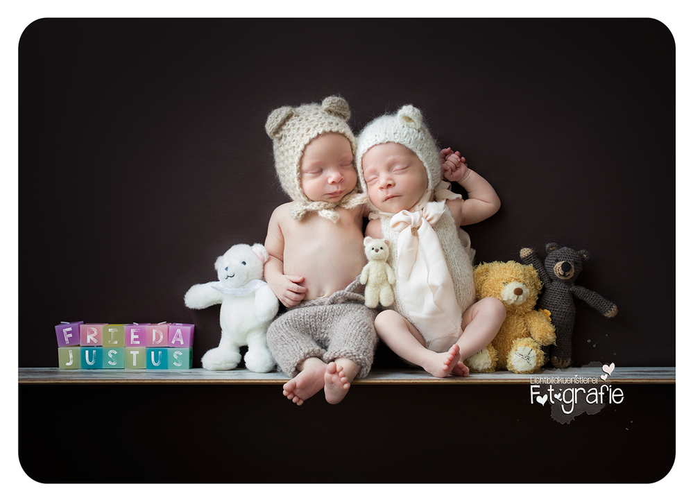 Zwillinge, Geburtsanzeige, Fotografie Zwickau, Babyfotos, Neugeborenenfotografie, Newborn, Anne Geddes