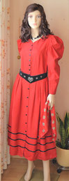 Landhauskleid rot-schwarz