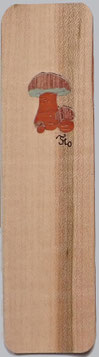 Marque-page Champignons 15x4 - Marqueterie -Atelier Eclats de bois -38 Isère