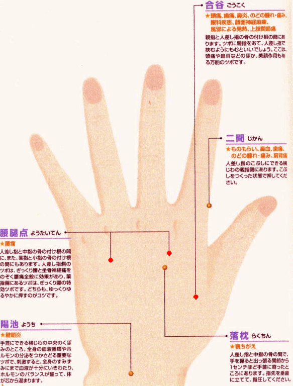 手のつぼ 健康管理 自分の体は自分でコントロールする