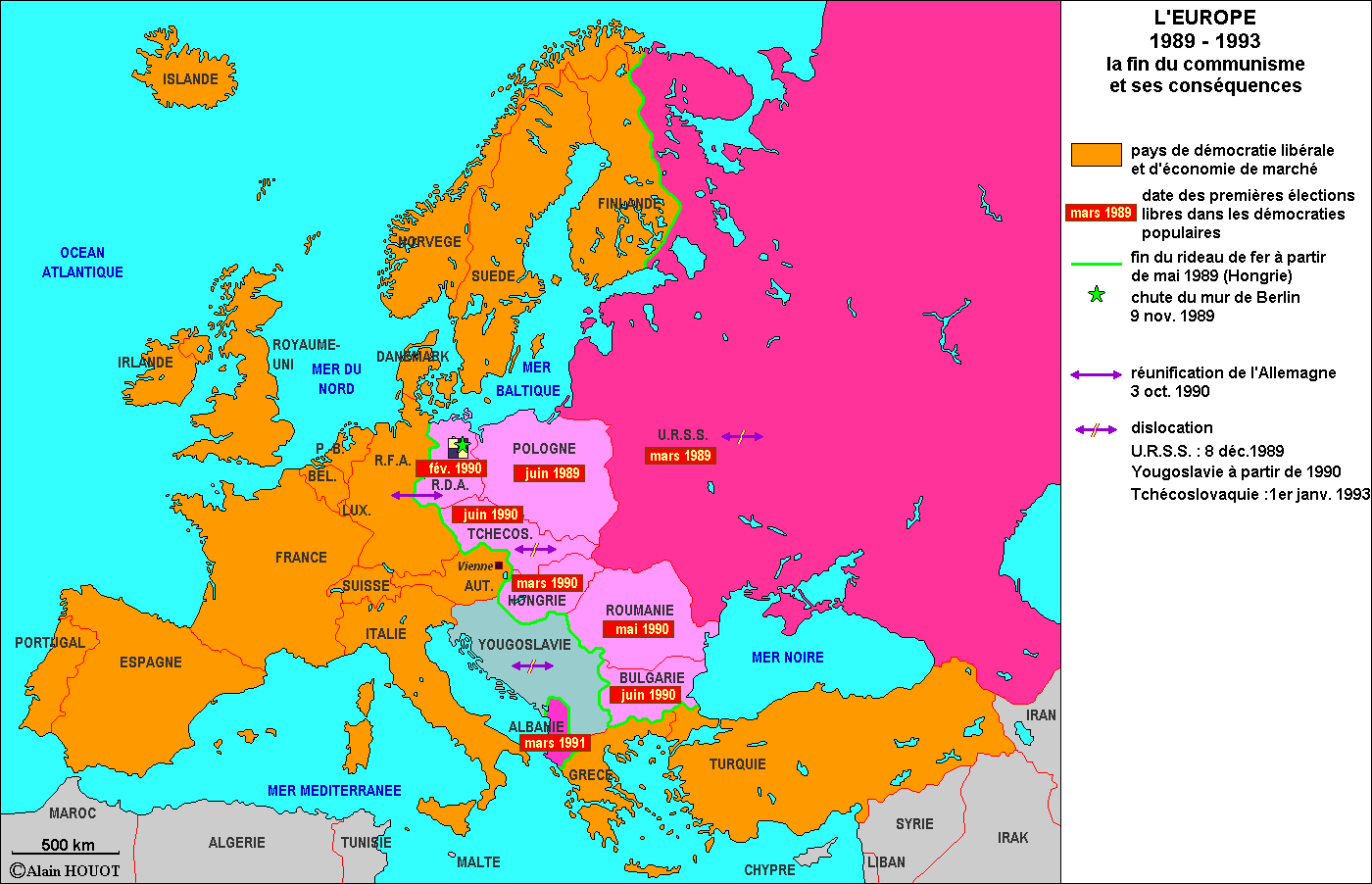 Le jeu des puissances de 1945 à nos jours. Les cartes du chapitre Histoire et géographie pour tous
