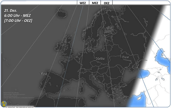 Die Tag-Nacht-Grenze auf der Karte - Mathematik | Physik | Technik | MINT