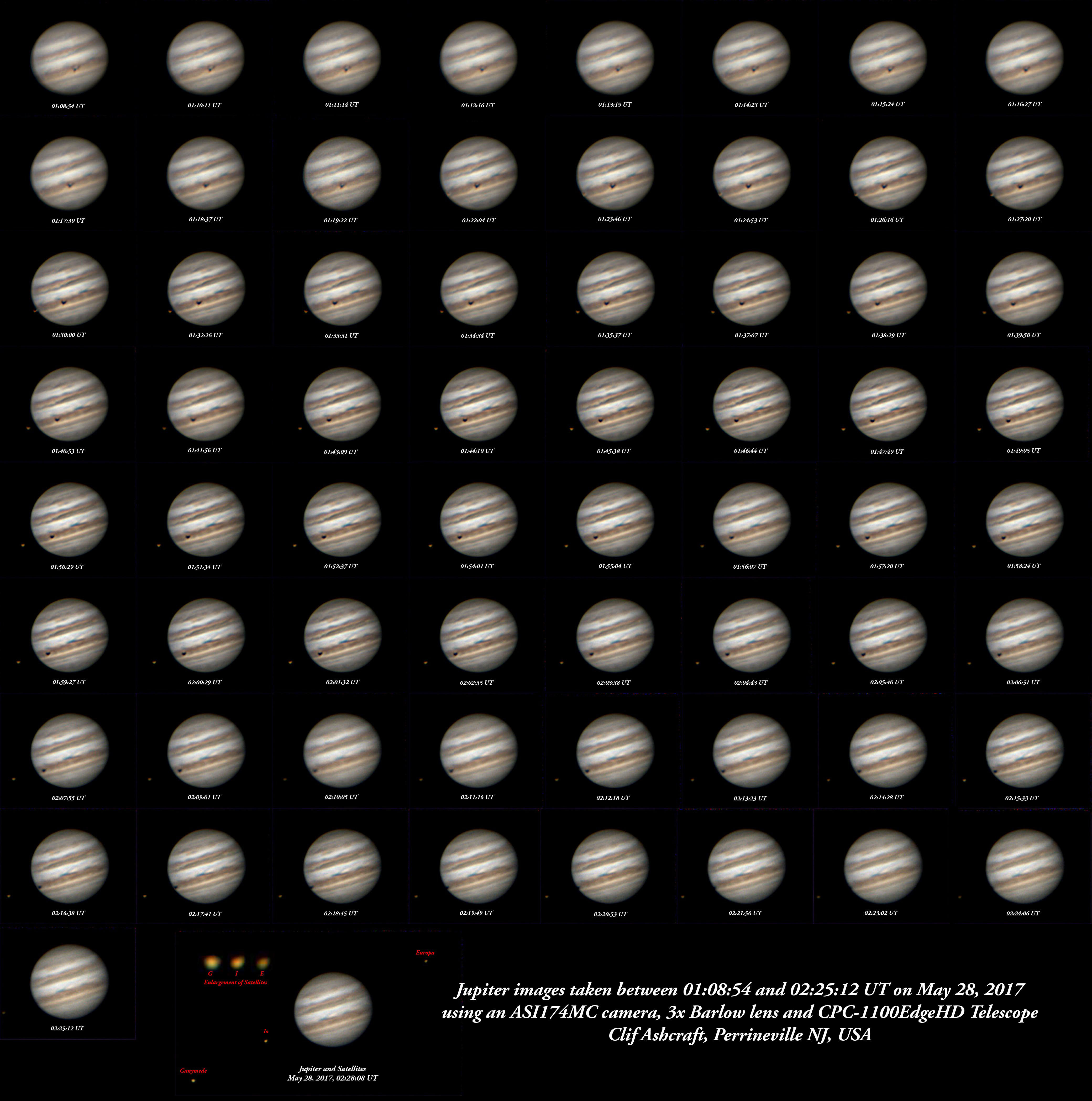 Jupiter Observations Through May 2017 Asi224 120 And 174mc