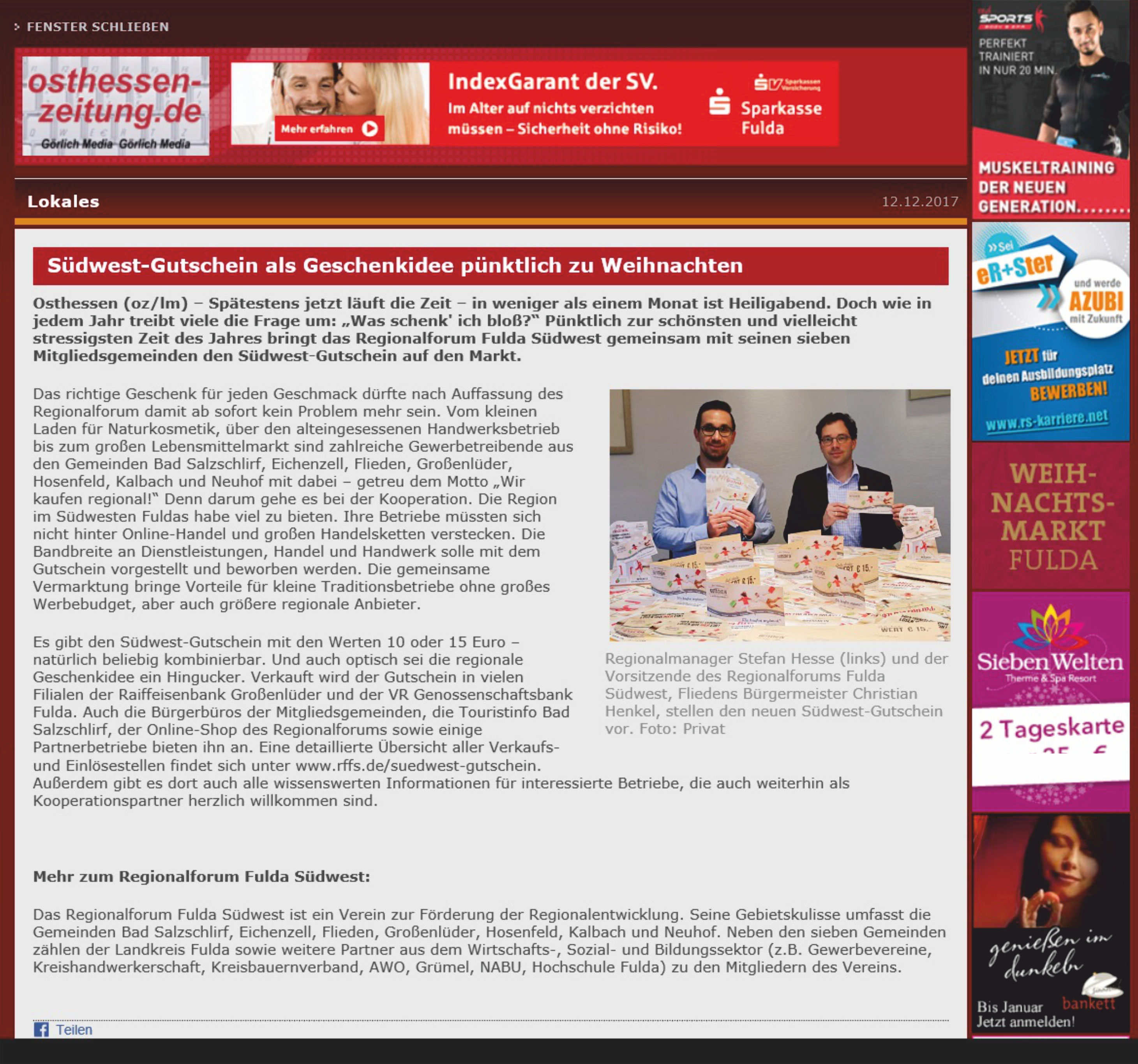 Aktuelles LEADERRegion Fulda Südwest