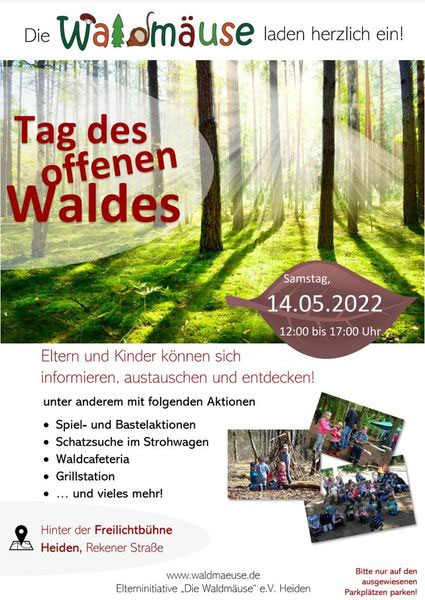 Die Waldmäuse laden euch herzlich zum Tag des offenen Waldes ein! - Der