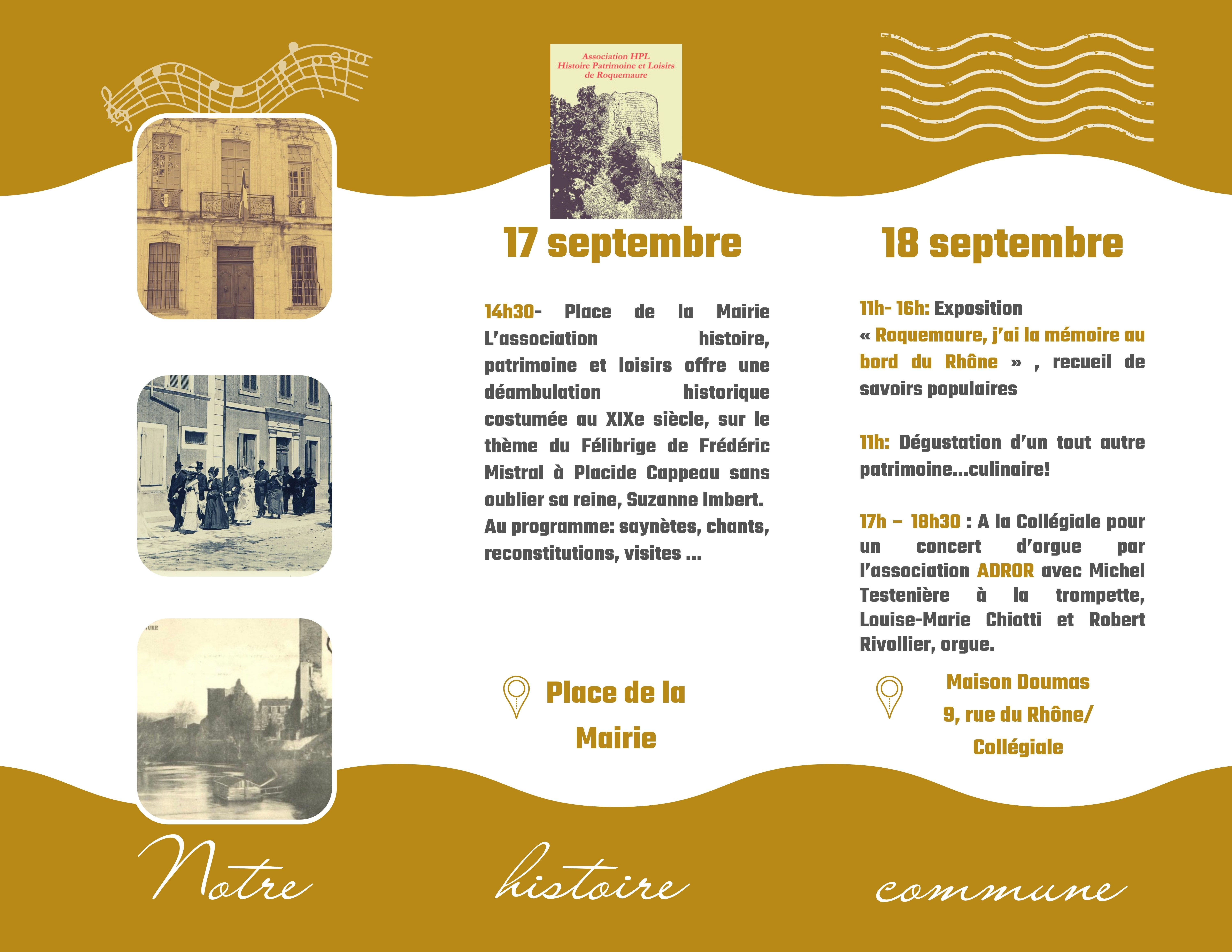 Journées du Patrimoine 2022 Site de la Ville de Roquemaure